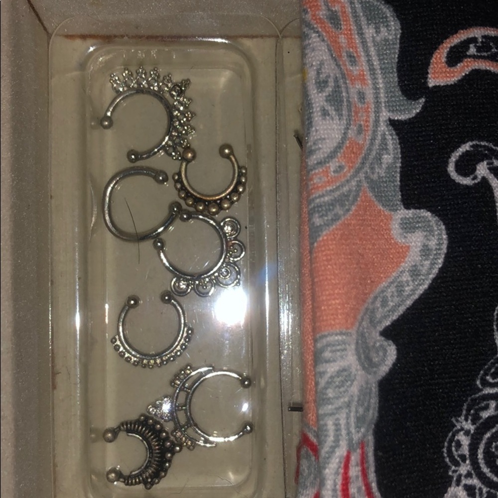 Fake septum piercing jewelry. Sold together